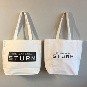 2 X Dr. Barbara Sturm White Canvas Tote